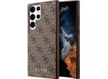 Guess Guhcs23Lg4Gfbr S23 Ultra S918BrąZowy/Brown Custodia Rigida 4G Logo Oro Metallo