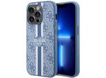Guess Guhmp14Lp4Rpsb Custodia Rigida Per Iphone 14 Pro 6.1 Niebieski/Blu 4G Con Strisce Stampate Magsafe