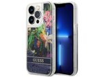 Guess Guhcp14Xlflsb Custodia Rigida Per Iphone 14 Pro Max6,7 Niebieski/Blu Fiore Liquido Glitterato