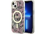 Guess Guhmp14Shcfwsp Custodia Rigida Per Iphone 14 / 15 / 136.1 RóżOwy/Rosa Fiore Magsafe