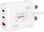 Caricabatterie Uk Ecc. 2Xusb-C Pd + 1Xusb-A Gan 65W