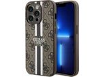 Guess Guhmp14Lp4Rpsw Custodia Rigida Per Iphone 14 Pro 6.1 BrąZowy/Marrone 4G A Strisce Stampate Magsafe