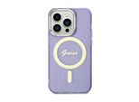 Guess Guhmn61Hcmcgu Custodia Rigida Per Iphone 11 / Xr 6.1 Purpurowy/Purple Glitter Gold Magsafe