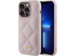 Guess Guhcp15Xpsqsqsp Custodia Rigida Per Iphone 15 Pro Max 6.7 RóżOwy/Rosa Logo In Metallo Trapuntato