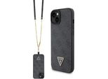 Indovina Guhcp15Sp4Tdscpk Iphone 15 / 14 / 13 6.1 Czarny/Nero Custodia Rigida Crossbody 4G Logo In Metallo