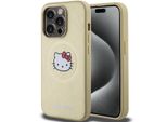 Hello Kitty Hkhmp14Lpghckd Iphone 14 Pro 6.1 ZłOty/Oro Custodia Rigida In Pelle Kitty Head Magsafe