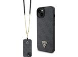 Guess Guhcp15Mp4Tdscpk Iphone 15 Plus / 14 Plus 6.7 Czarny/Nero Custodia Rigida Crossbody 4G Logo In Metallo
