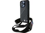 Bmw Bmhcp15L23Pscck Custodia Rigida Iphone 15 Pro 6.1 Czarny/Nero M Edition Carbon Stripe & Strap