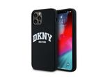 Dkny Dkhmp12Msnyach Iphone 12/12 Pro6.1 Czarny/Nero Custodia Rigida In Silicone Liquido Bianco Logo Stampato Magsafe