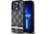 Dkny Dkhcp15Xpcptssk Custodia Rigida Per Iphone 15 Pro Max6.7 Czarny/Nero In Pelle Con Motivo Mono A Scacchi E Strisce Stampate