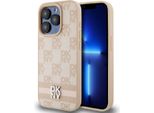 Dkny Dkhcp15Lpcptssp Custodia Rigida Per Iphone 15 Pro6.1 RóżOwy/Rosa In Pelle Con Motivo Mono A Scacchi E Strisce Stampate