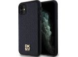Dkny Dkhmn61Pshrpsk Iphone 11 / Xr 6.1Czarny/Nero Custodia Rigida In Pelle Monogram Pattern Logo In Metallo Magsafe