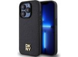 Dkny Dkhmp15Lpshrpsk Iphone 15 Pro6.1 Czarny/Nero Custodia Rigida In Pelle Modello Monogram Logo In Metallo Magsafe