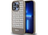 Dkny Dkhmp15Xpsospw Iphone 15 Pro Max6.7 BrąZowy/Brown Custodia Rigida In Pelle Con Motivo Stampato Logo In Metallo Magsafe