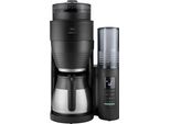 MELITTA Kaffeemaschine mit Mahlwerk AromaFresh Therm Pro X 1030-12 schwarz-silber, silber (schwarz, silber), 1 l, 8 Tasse(n), Kaffeemaschinen
