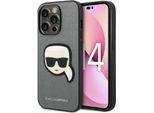 Karl Lagerfeld Klhcp14Xsapkhg Custodia Rigida Per Iphone 14 Pro Max 6.7 Argento/Argento Saffiano Karl's Head Patch