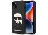 Karl Lagerfeld Klhmp14Mslkhbk Custodia Rigida Per Iphone 14 Plus / 15 Plus 6,7 Czarny / Silicone Nero Karl's Head Magsafe