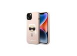 Karl Lagerfeld Klhmp14Mslkhlp Custodia Rigida Per Iphone 14 Plus / 15 Plus 6.7 Rosa Chiaro / Silicone Rosa Chiaro Karl's Head Magsafe
