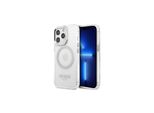Guess Guhmp13Lhtrms Custodia Rigida Per Iphone 13 Pro / 13 6.1 Argento/Argento Profilo In Metallo Magsafe