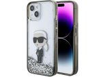 Karl Lagerfeld Klhcp15Slkknsk Custodia Rigida Trasparente Per Iphone 15 / 14 / 13 6.1 Liquid Glitter Ikonik