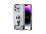 Karl Lagerfeld Klhcp15Llkknsk Custodia Rigida Trasparente Per Iphone 15 Pro 6.1 Liquid Glitter Ikonik