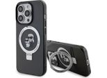Karl Lagerfeld Klhmp15Lhmrskck Custodia Rigida Per Iphone 15 Pro 6.1 Czarny/Nero Supporto Ad Anello Karl&Choupettte Magsafe