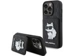 Karl Lagerfeld Klhcp15Xsakcnsck Custodia Rigida Per Iphone 15 Pro Max 6.7 Czarny/Nero Saffiano E Stand Monogram Choupette