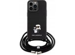 Karl Lagerfeld Klhcp15Xsakcpsk Custodia Rigida Per Iphone 15Pro Max 6.7 Czarny/Black Crossbody Saffiano Metal Pin Karl & Choupette
