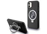 Karl Lagerfeld Klhmn61Hmrskck Custodia Rigida Per Iphone 11 / Xr 6.1 Czarny/Nero Supporto Ad Anello Karl&Choupettte Magsafe