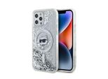 Karl Lagerfeld Klhmp12Mlgchsgh Custodia Rigida Per Iphone 12/12 Pro 6.1 Trasparente Liquid Glitter Choupette Head Magsafe