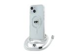 Karl Lagerfeld Klhmp15Shckhnt Custodia Rigida Per Iphone 15 / 14 / 13 6.1 Crossbody Trasparente Iml Karl Head Magsafe