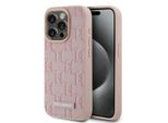 Karl Lagerfeld Klhmp15Lpkhporpp Custodia Rigida Per Iphone 15 Pro 6.1 RóżOwy/Pink Leather Monogram Metal Logo Magsafe