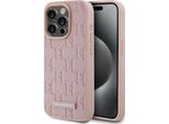 Karl Lagerfeld Klhmp15Xpkhporpp Custodia Rigida Per Iphone 15 Pro Max 6.7 RóżOwy/Pink Leather Monogram Metal Logo Magsafe