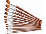Set Di Pennelli Professionali Per Pittura Artistica 13 Pezzi Pennello Lungo Con Manico In Legno E Capelli In Nylon Per Pittura Acrilica, Olio, Acquerello, Guazzo, Pittura Del Viso E Disegno Artistico, Punta Filettata