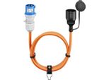 Goobay 76223 Cavo Adattatore Cee, Accoppiamento Spina Cee - Contatto Di Terra, 1,5 M, 1,5 M, Arancione - Cavo Da Campeggio Per Aree Esterne, 16 A / 230 V