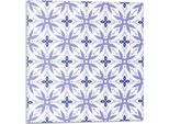 Motivo Geometrico Con Fiori - Piastrelle Autoadesive - Piastrelle Da Parete - Pannelli Da Parete - Piastrelle Autoadesive Per Il Bagno - Piastrelle Autoadesive Per La Cucina - Carta Da Parati Autoadesiva - Decorazione Da Parete - 4 Unità 50 X 50 Cm