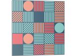 Geometrie Mit Bunten Formen - Selbstklebend - Wandverkleidung - Wandpaneel - Wanddeko - Dekorative Wandpaneele - 3D Wandpaneele - Wandgestaltung Selbstklebend - 4 StüCk 50 X 50 Cm