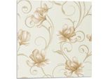 Motivo Floreale Con Onde - Piastrelle Autoadesive - Piastrelle In Pvc - Piastrelle In Vinile - Piastrelle Autoadesive 3D - Adesivi Per Piastrelle - Piastrelle Per Cucina E Bagno - 4 Pezzi 50 X 50 Cm