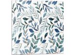 Motivo A Foglie Su Sfondo - Autoadesivo - Rivestimenti Murali - Decorazioni Murali - Pannelli Murali Decorativi - Pannelli Murali 3D - Design Murale Autoadesivo - 4 Pezzi 50 X 50 Cm
