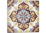 Motivo Decorativo Con Motivi Floreali - Autoadesivo - Rivestimenti Murali - Pannello Murale - Decorazione Murale - Pannelli Murali Decorativi - Pannelli Murali 3D - Design Murale Autoadesivo - 4 Pezzi 50 X 50 Cm