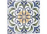 Motivo Vegetale Con Fiori - Autoadesivo - Rivestimenti Murali - Pannello Murale - Decorazione Murale - Pannelli Murali Decorativi - Pannelli Murali 3D - Design Murale Autoadesivo - 4 Pezzi 50 X 50 Cm
