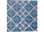 Motivo Geometrico Con Fiori - Autoadesivo - Rivestimenti Murali - Decorazioni Murali - Pannelli Murali Decorativi - Pannelli Murali 3D - Design Murale Autoadesivo - 4 Pezzi 50 X 50 Cm