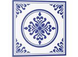 Motivo Con Cerchio E Fiori - Autoadesivo - Rivestimenti Murali - Pannello Murale - Decorazioni Murali - Pannelli Murali Decorativi - Pannelli Murali 3D - Design Murale Autoadesivo - 4 Pezzi 50 X 50 Cm