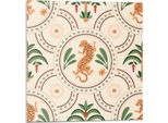 Motivo Tropicale Con Leopardo - Piastrelle Autoadesive - Piastrelle Da Parete - Pannelli Da Parete - Piastrelle Autoadesive Per Il Bagno - Piastrelle Autoadesive Per La Cucina - Carte Da Parati Autoadesive - Decorazioni Murali -20 Unità 20 X 20 Cm
