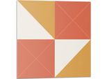 Geometria In Toni Caldi - Piastrelle Autoadesive - Piastrelle In Pvc - Piastrelle In Vinile - Piastrelle Autoadesive 3D - Adesivi Per Piastrelle - Piastrelle Per Cucina E Bagno - 9 Pezzi30 X 30 Cm