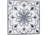 Motivo Floreale In Ceramica - Piastrelle Autoadesive - Piastrelle In Pvc - Piastrelle In Vinile - Piastrelle Autoadesive 3D - Adesivi Autoadesivi Per Piastrelle - Piastrelle Per Cucina E Bagno - 4 Pezzi 50 X 50 Cm