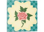 Composizione Di Rose Floreali - Autoadesivo - Rivestimenti Murali - Decorazioni Murali - Pannelli Murali Decorativi - Pannelli Murali 3D - Design Murale Autoadesivo - 4 Pezzi 50 X 50 Cm