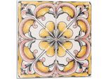Motivo Floreale In Ceramica - Piastrelle Autoadesive - Piastrelle In Pvc - Piastrelle In Vinile - Piastrelle Autoadesive 3D - Adesivi Autoadesivi Per Piastrelle - Piastrelle Per Cucina E Bagno - 4 Pezzi 50 X 50 Cm