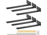 Succebuy Staffa Per Scaffale, 12 "L X 4 ""L X 1,6 ""H, 6 Pezzi, Resistente, Spessore 5 Mm, Nero Opaco, Capacità Di Carico 160 Lbs, Staffe Flottanti Per Scaffali"