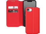Avizar, Custodia Flip Per Iphone 16E Con Portacarte E Supporto Video, Rosso
